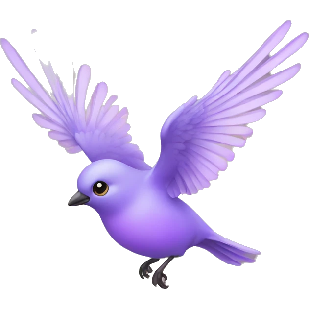a beautiful lilac bird flying emoji