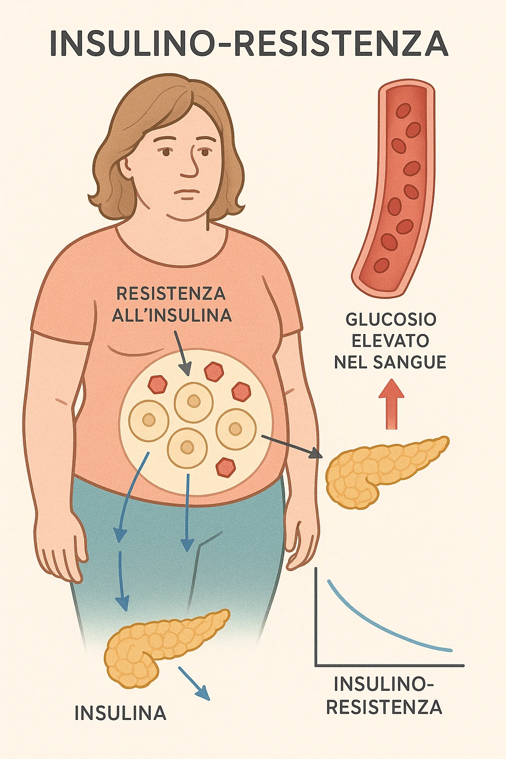 donna con insulino resistenza e molto specifica in italiano emoji