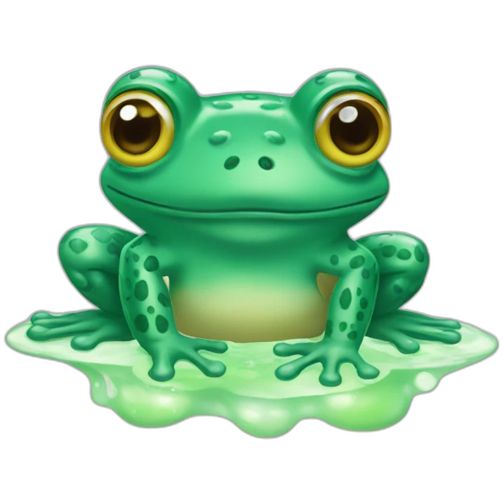 soapy, bubbly frog emoji
