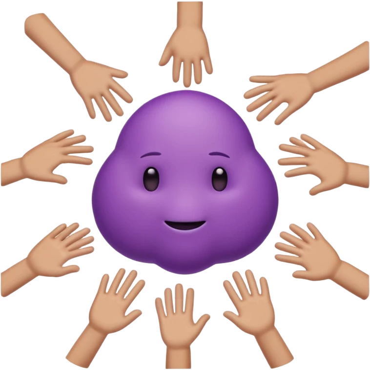 purple group without eyes and nose   holding handsin circle emoji