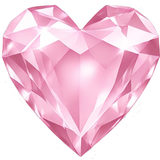 pastel Pink sparkling diamond heart emoji