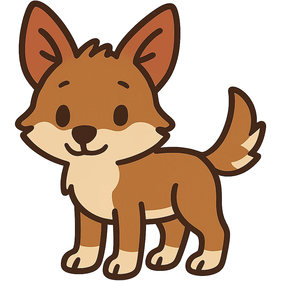 flat toon coyote pup emoji