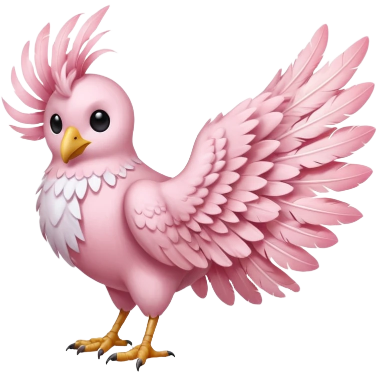 Pastel pink feather winged Fakémon-creature emoji