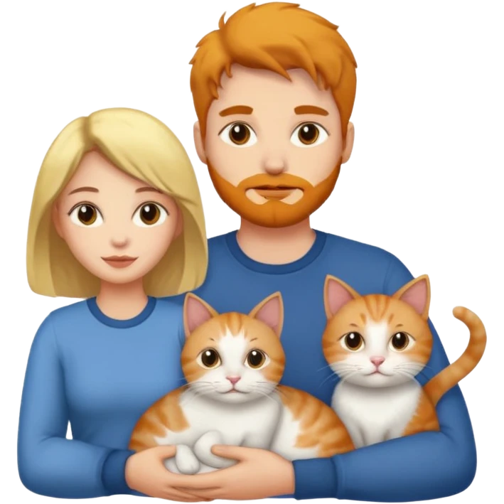 man, woman, and a cat sitting between them emoji