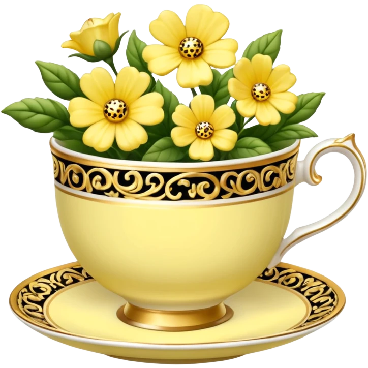 Yellow floral teacup emoji