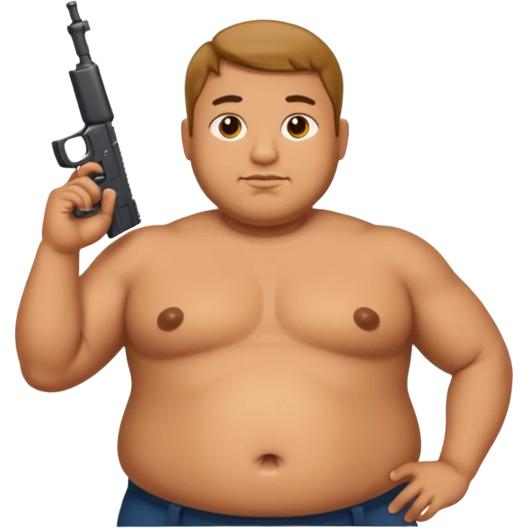 a guy with fat belly but his arms are small emoji