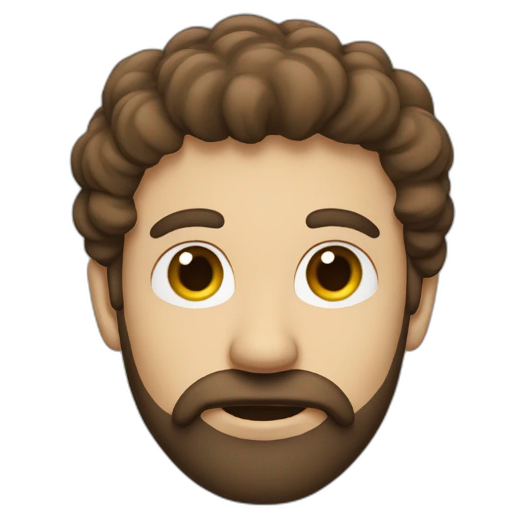 A Man with brown hair a Beard and a cloud in front of his face emoji