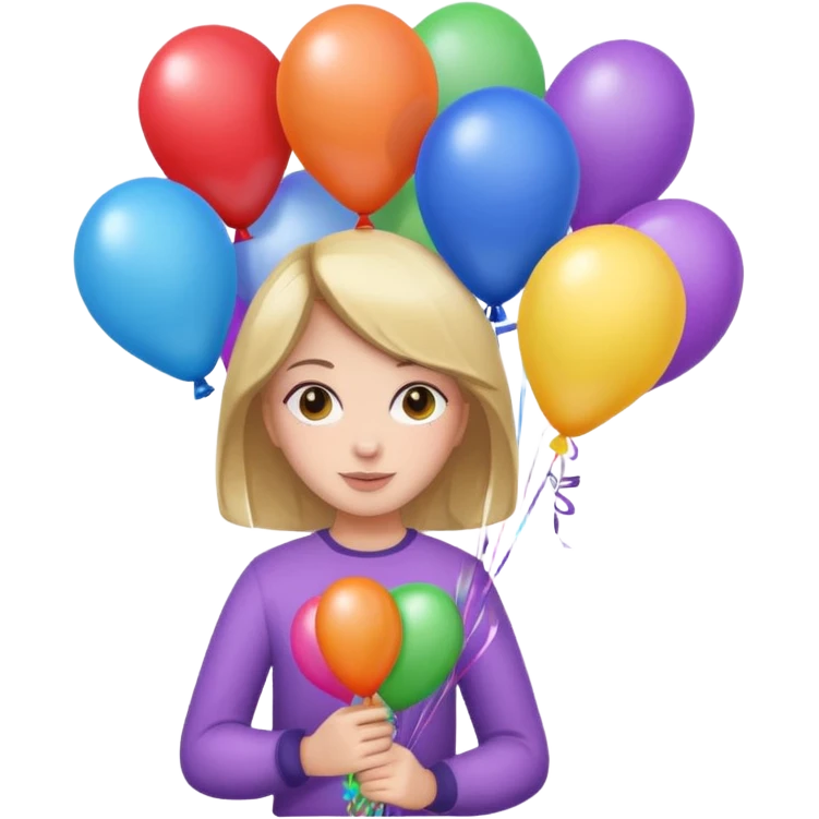 Girl with bouquet of balloons emoji