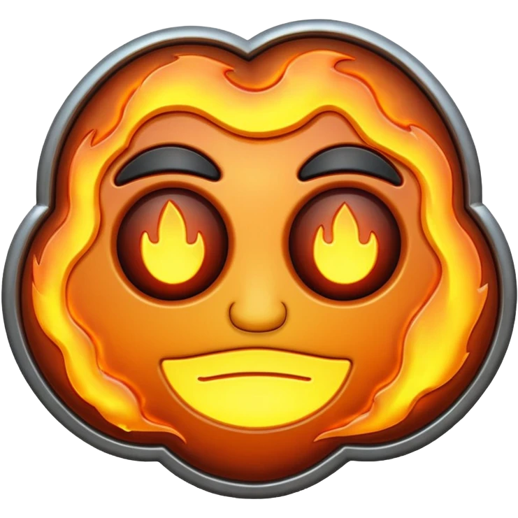 Heated Metal without face  emoji
