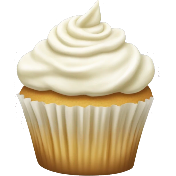vanilla cupcake with vanilla frosting emoji