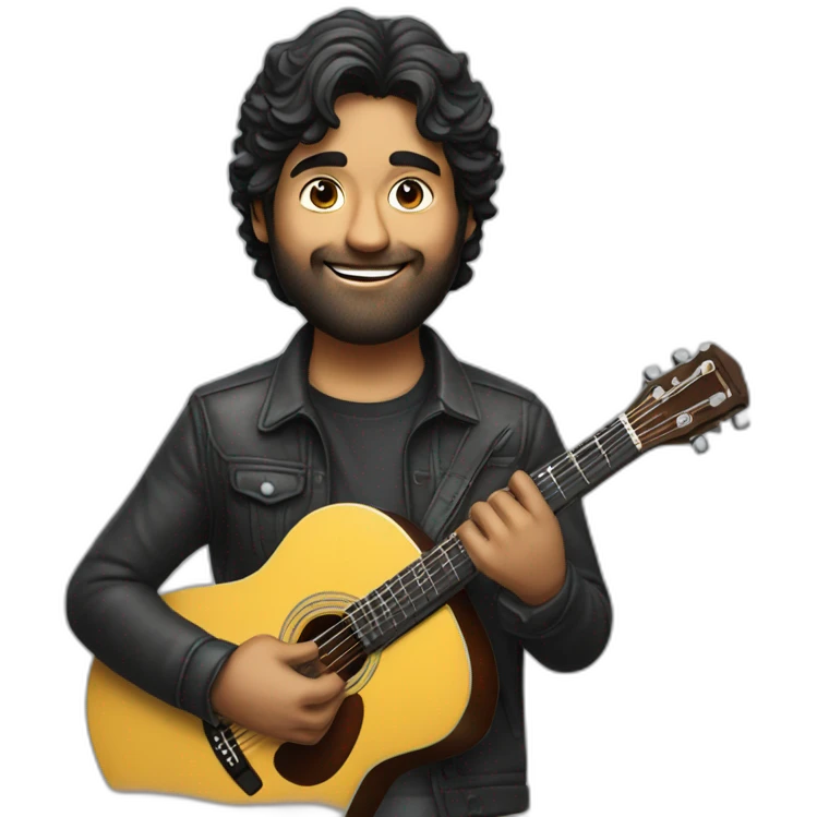 Arijit Singh holding a guitar emoji