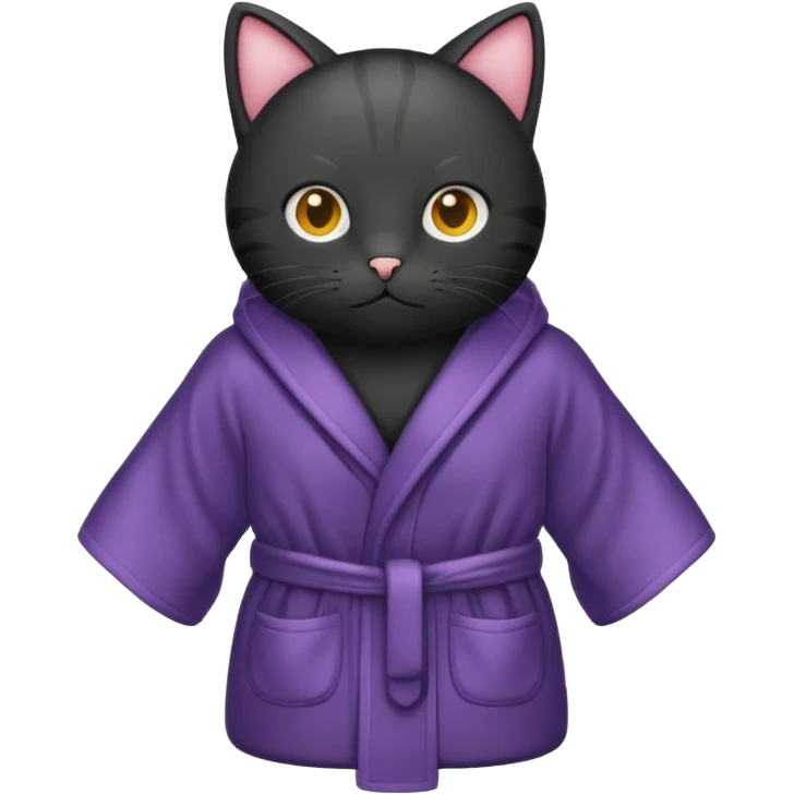 black ,cat with bathrope emoji