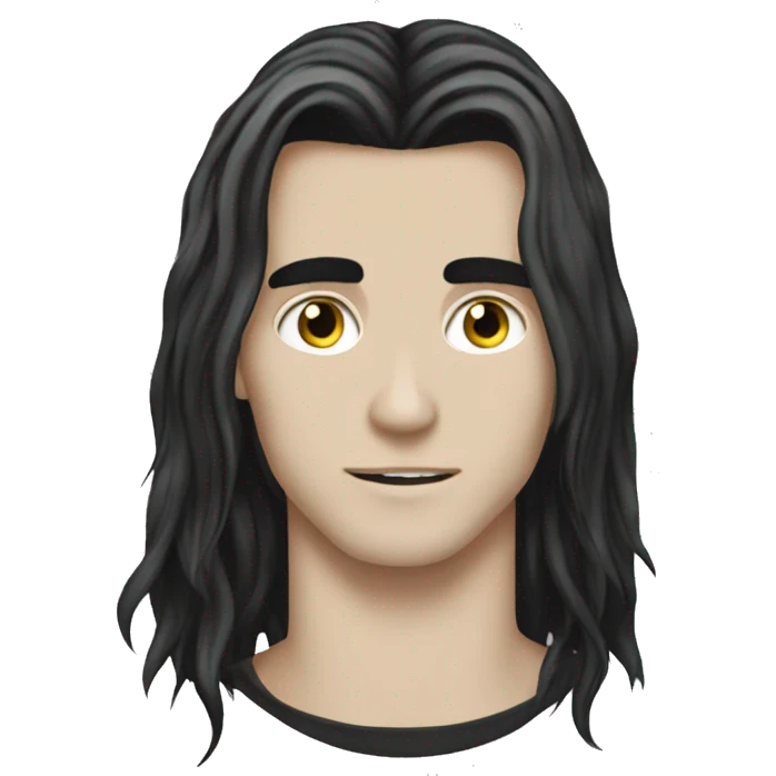a goth long haired young guy handsome emoji