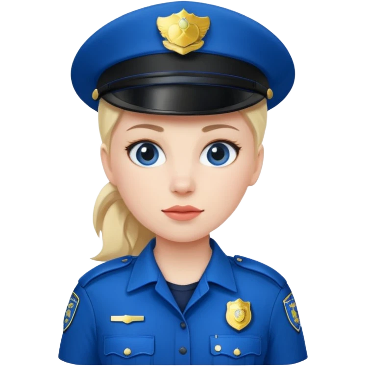 female police officer with blue buckle emoji