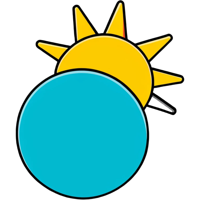 Pop art sun emoji