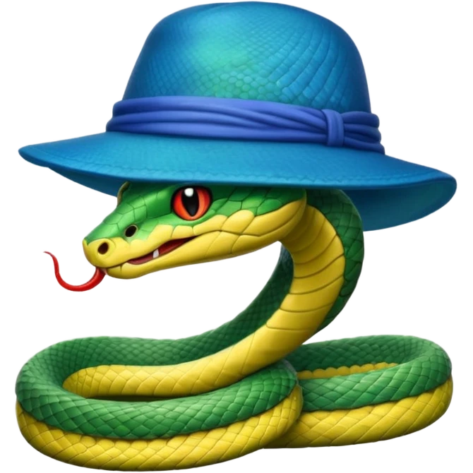 snake with blue hat emoji