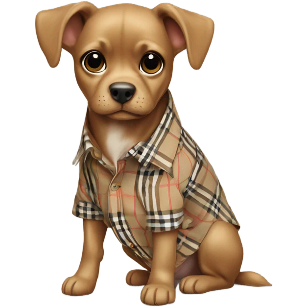 dog Burberry shirt print emoji