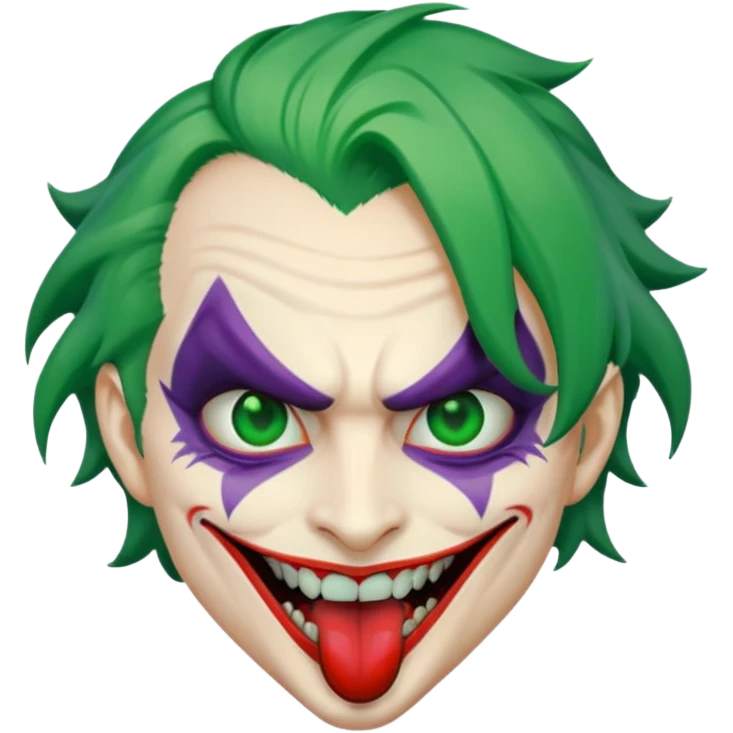 Face sticker it’s tongue out like evil joker emoji