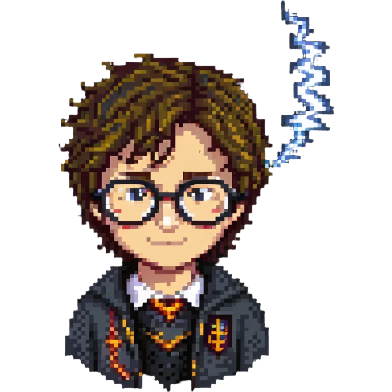 Harry Potter with glasses and a lightning scar emoji