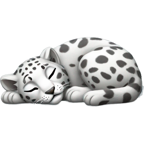 Sleeping laying snow leopard  emoji