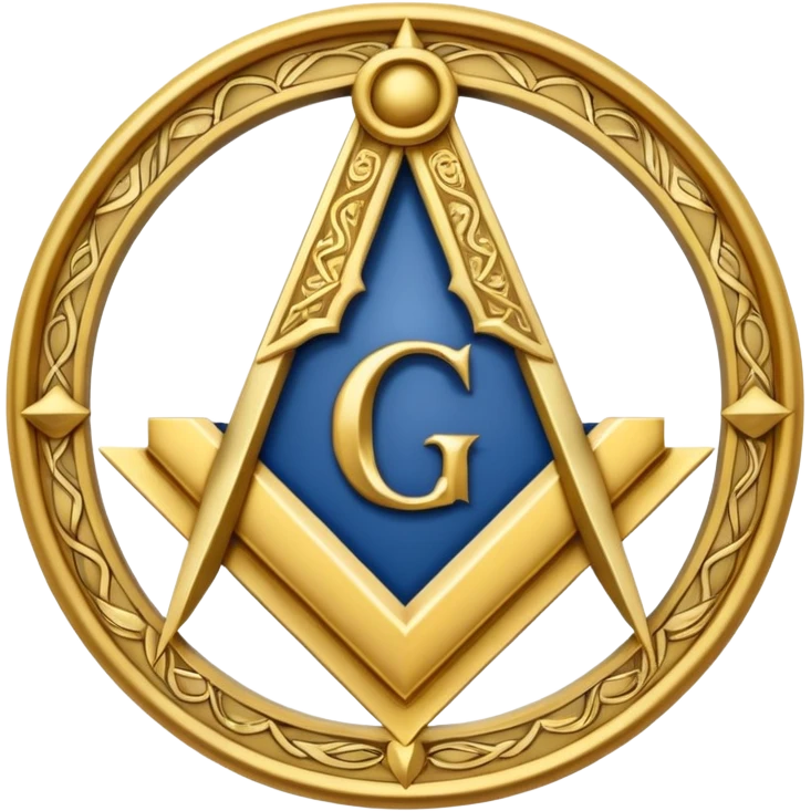 A masonic Square and Compass with the Letter G in the Middle, representing the Master Mason. emoji