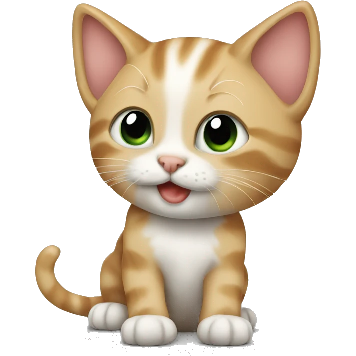 Kitten with bant emoji