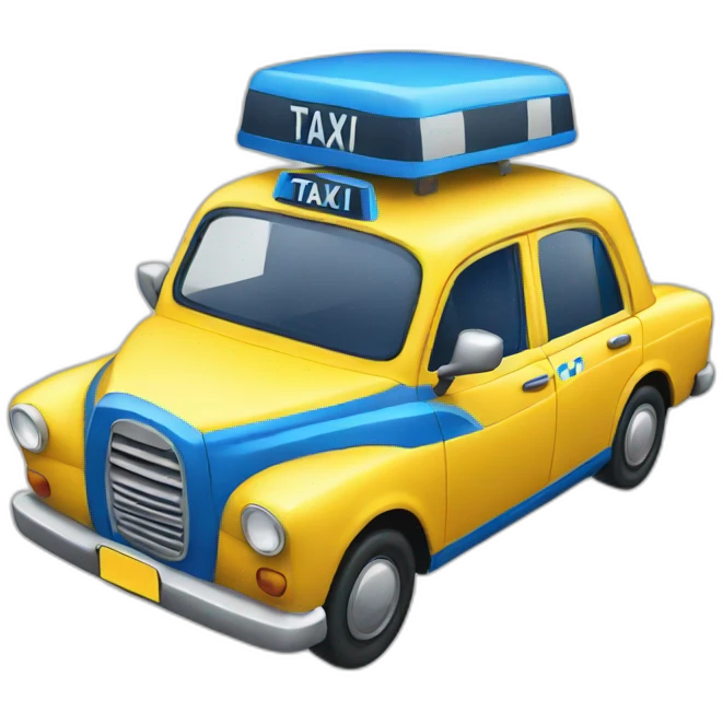 Yellow and blue taxi emoji