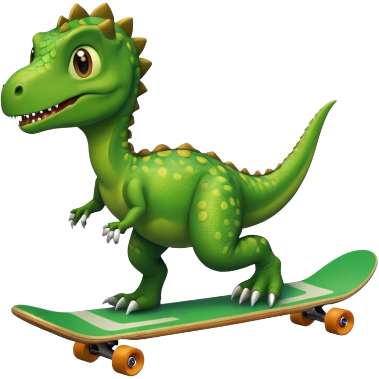 Dinosaur on a skateboard emoji