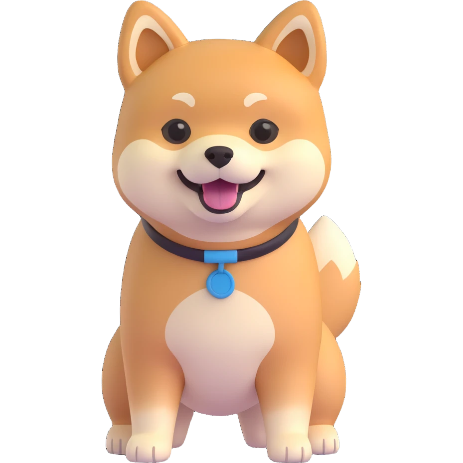 shiba inu standing happy, it emoji