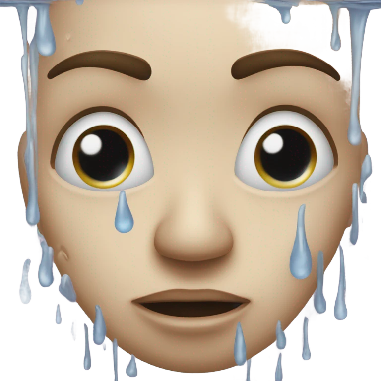 crying emoji with no eyes and in a pool of tear emoji