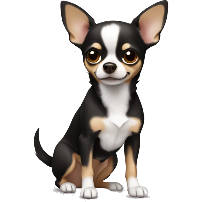 Chihuahua black and braun and Short hair with a white Heart on the chest  emoji