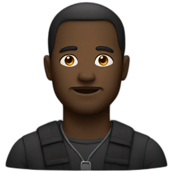 Homme noir avec un gros front  emoji