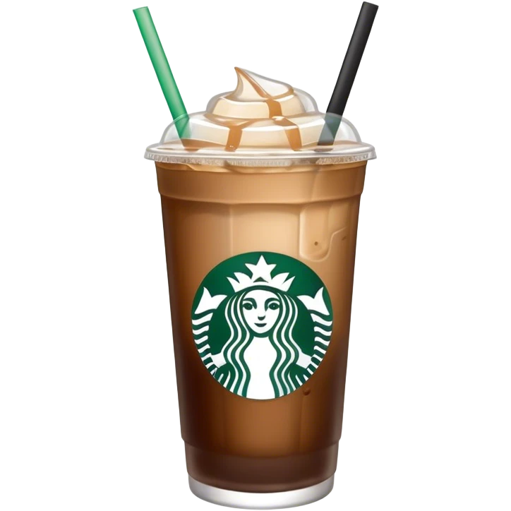 Starbuck ice coffee with ice cubes emoji