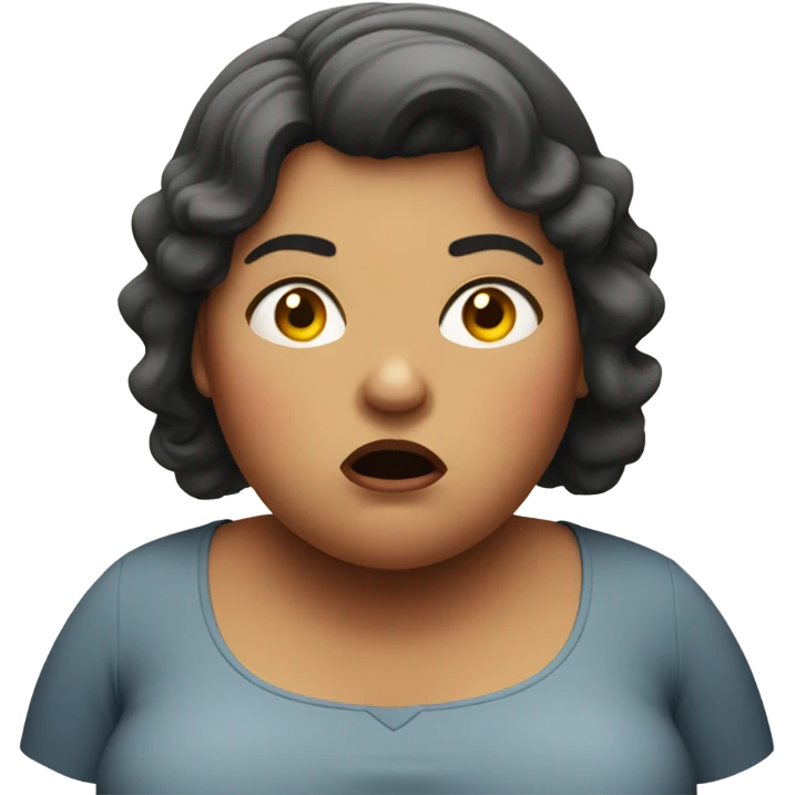 fat woman in shock emoji