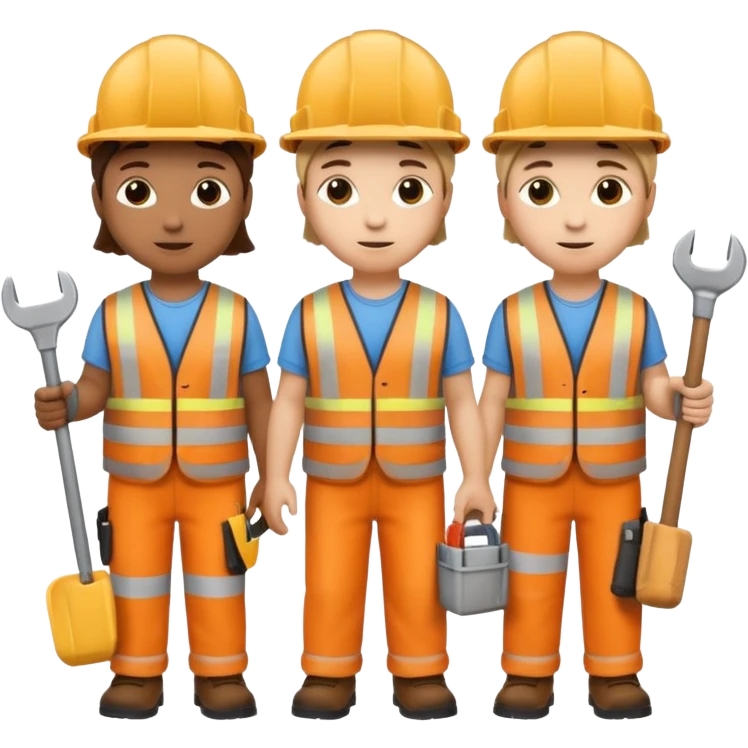 20 tiny construction workers emoji