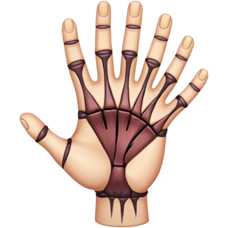 Draw Thing as a realistic severed hand with stitched scars & skin texture emoji