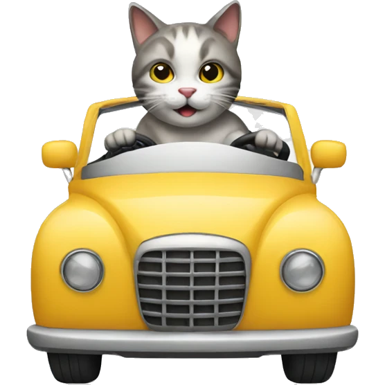 cat driving car emoji