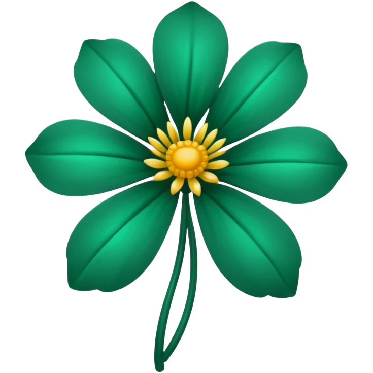 Emerald green realistic flower emoji