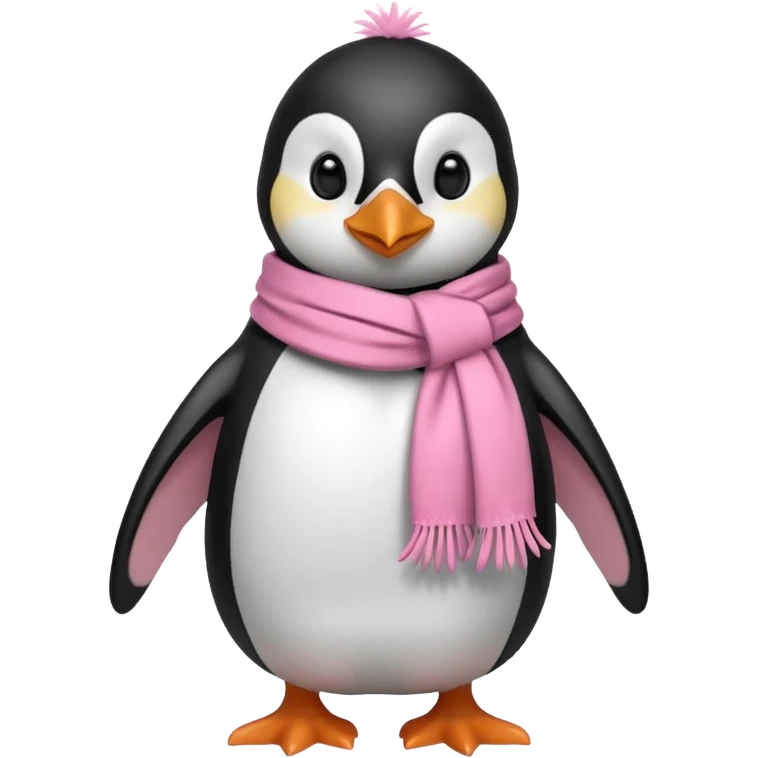 penguin with pink scarf  emoji