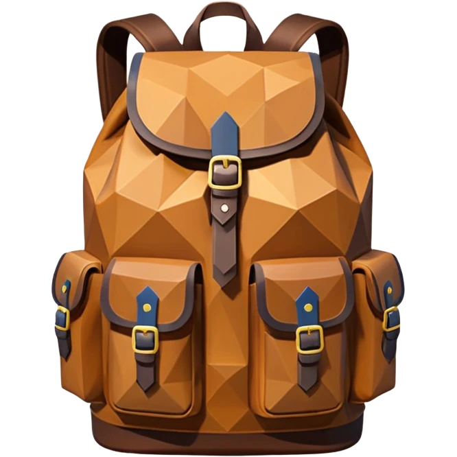 backpack brown emoji low poly  emoji