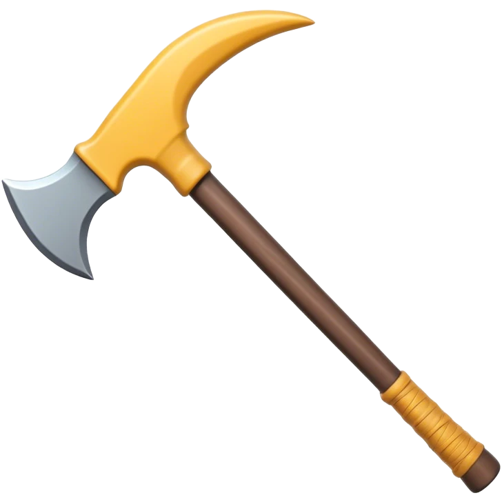 Clash of Clans aesthetic: Cinematic Playful Pixel 3D isometric Pickaxe Emoji, rendered in a 3D vector-style similar to standard emojis with minimal shading and bold, simplified shapes. A compact, distinct form with signature details, softly glowing with a pixelated adventure charm. Simplified yet unmistakably iconic, highly detailed and consistent, glowing with a soft radiance and high shine. Stylized with a touch of classic pixel-art charm and a soft glowing outline, capturing the essence of a beloved gaming relic with a friendly, playful manner! emoji