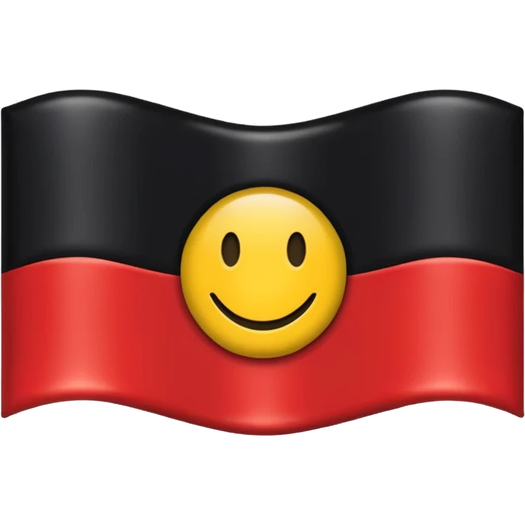 A wawy black and red rectangle with medium sized yellow circle in the middle flag emoji