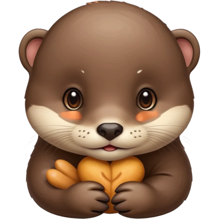 Cute baby otter's face (little cheeks, not much hair) emoji