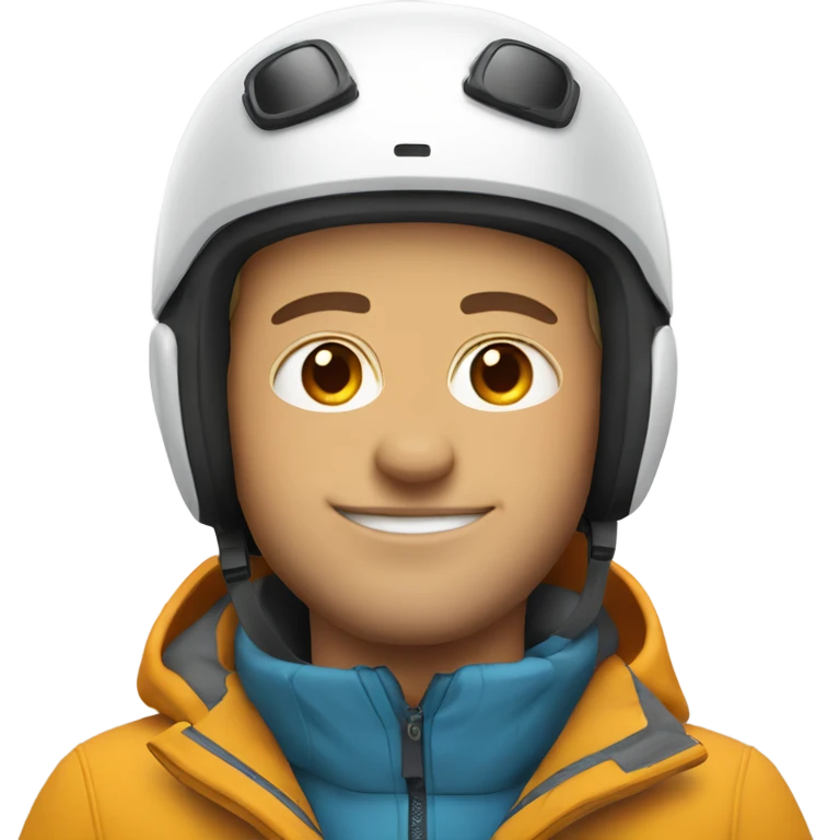 white guy with stubs in skiing gear emoji