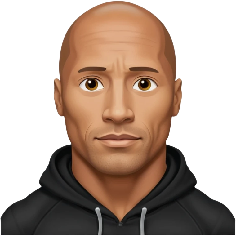 dwayne johnson with black hoodie emoji