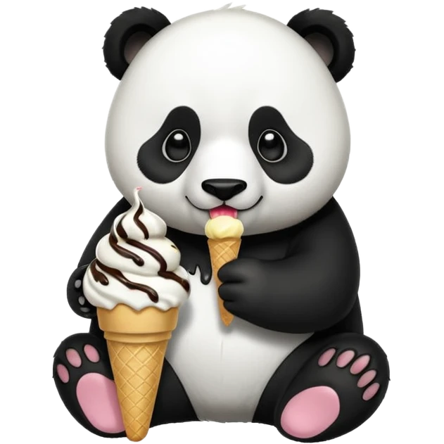 Panda eating ice cream emoji
