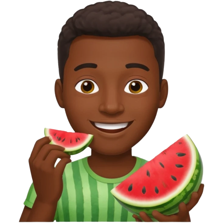 Black man eating watermelon emoji