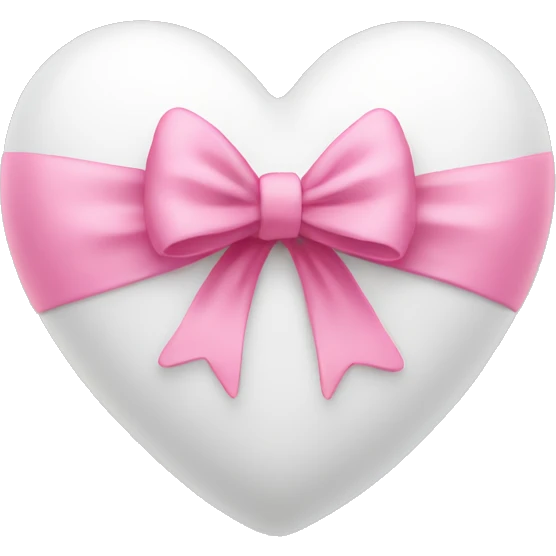 White heart with pink bow  emoji