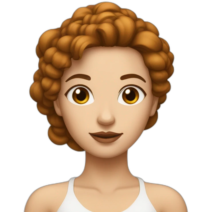 femme de couleur de peau blanche avec de grosse poitrine et des cheveux marron emoji