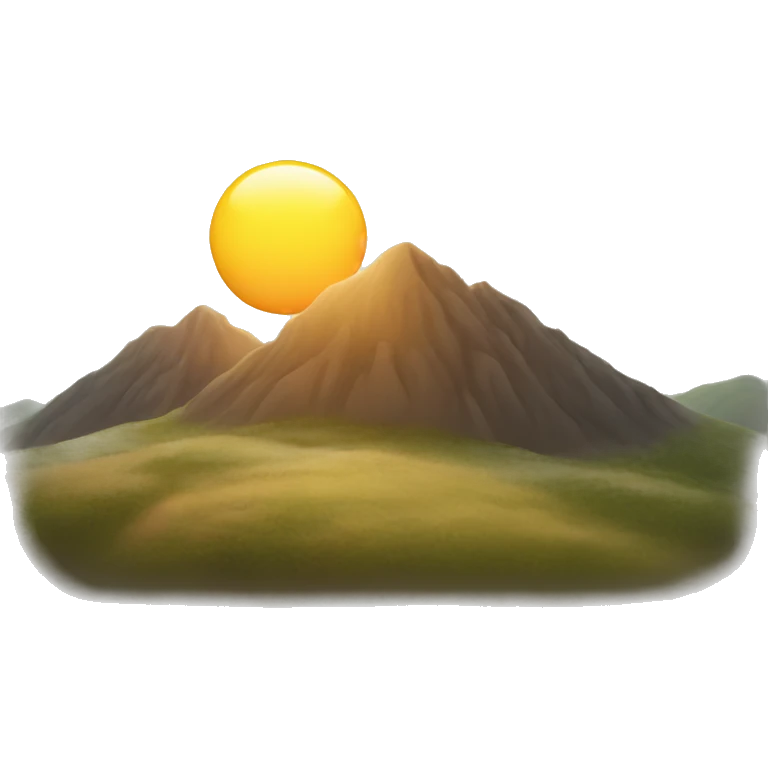 Sun and hill  emoji